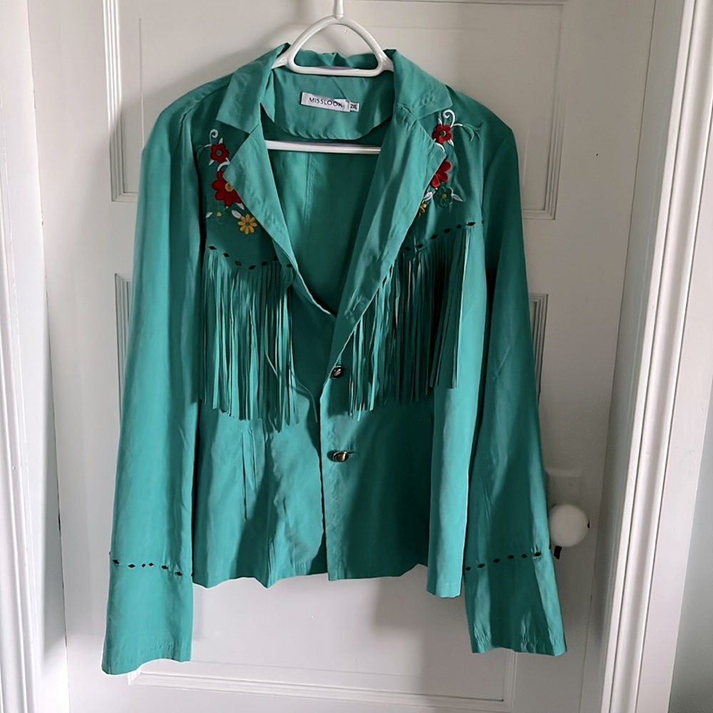 2XL MISSLOOK teal coat